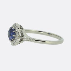 Art Deco Sapphire and Diamond Cluster Ring