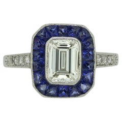Used Art Deco Sapphire and Diamond Cluster Ring