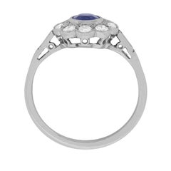Art Deco Sapphire and Diamond Cluster Ring, 1930s