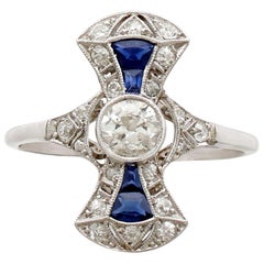 Art Deco Sapphire and Diamond Dress Ring