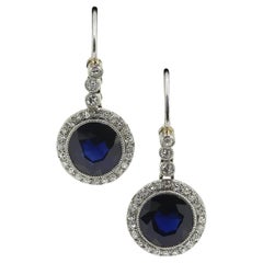 Art Deco Sapphire and Diamond Drop Earrings