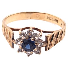 Art Deco Sapphire and Diamond Halo Ring