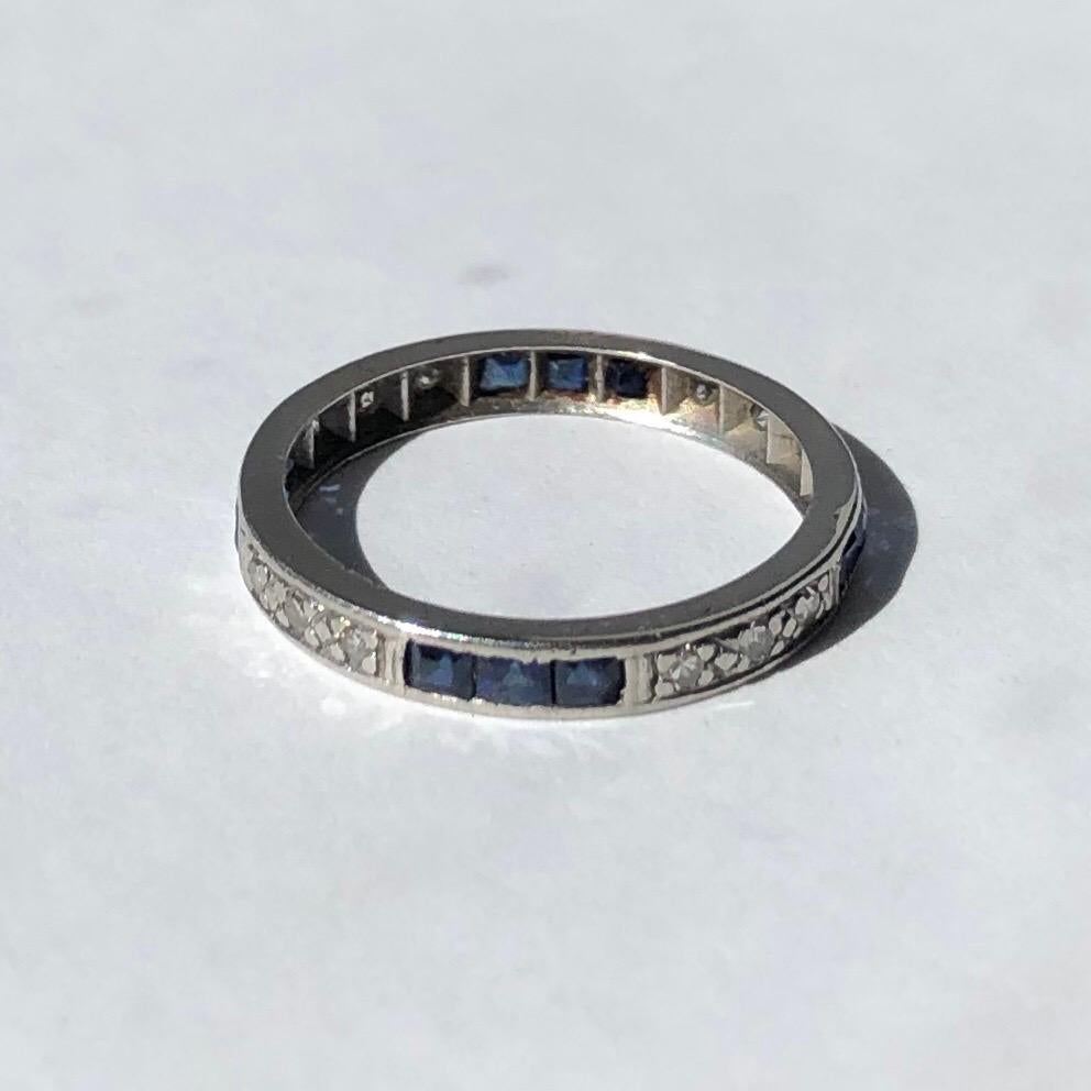 art deco sapphire eternity ring