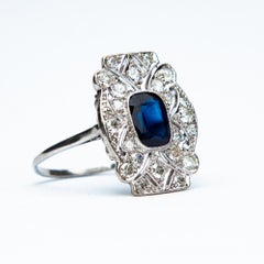 Art Deco Sapphire and Diamond Ring