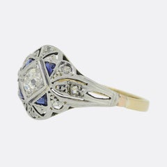 Art Deco Sapphire and Diamond Ring
