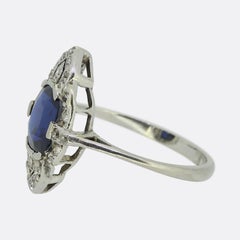 Art Deco Sapphire and Diamond Ring