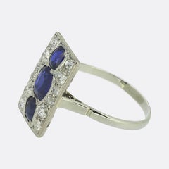 Art Deco Sapphire and Diamond Ring