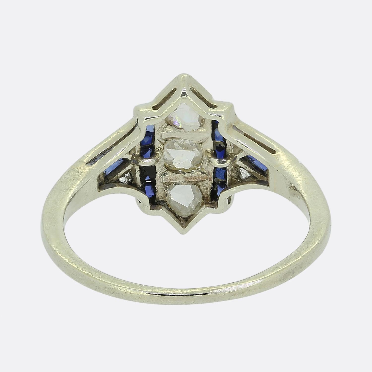 Art Deco Sapphire and Diamond Ring In Good Condition For Sale In London, GB