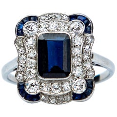 Art Deco Sapphire and Diamond Ring Antique Art Deco Sapphire and Diamond Ring