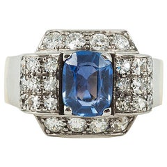 Art Deco Sapphire and Diamond Ring