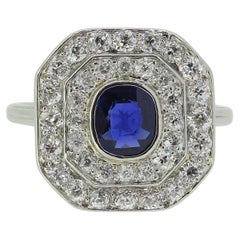 Art Deco Sapphire and Diamond Ring
