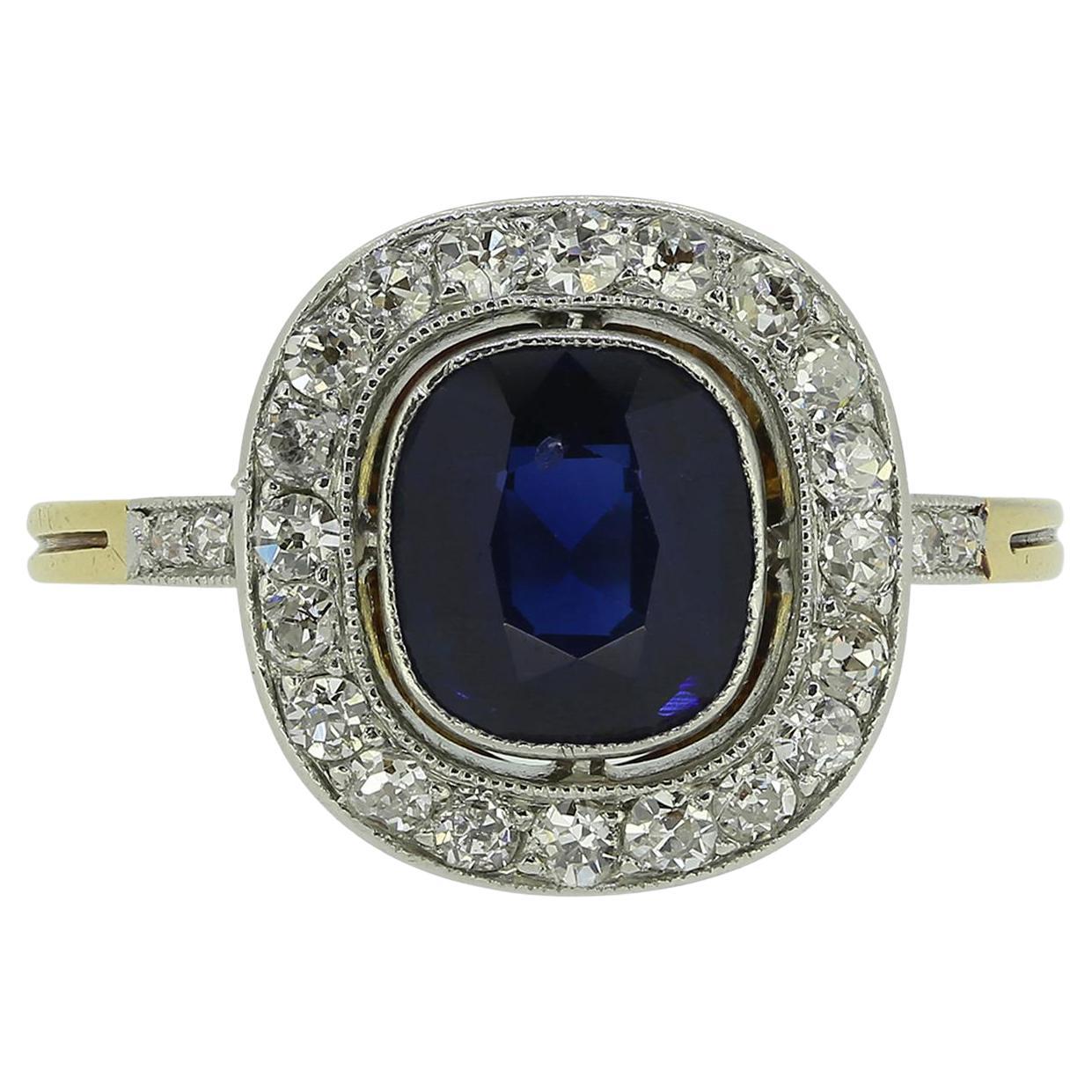Art Deco Sapphire and Diamond Ring
