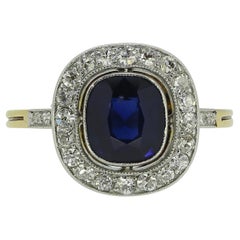 Antique Art Deco Sapphire and Diamond Ring