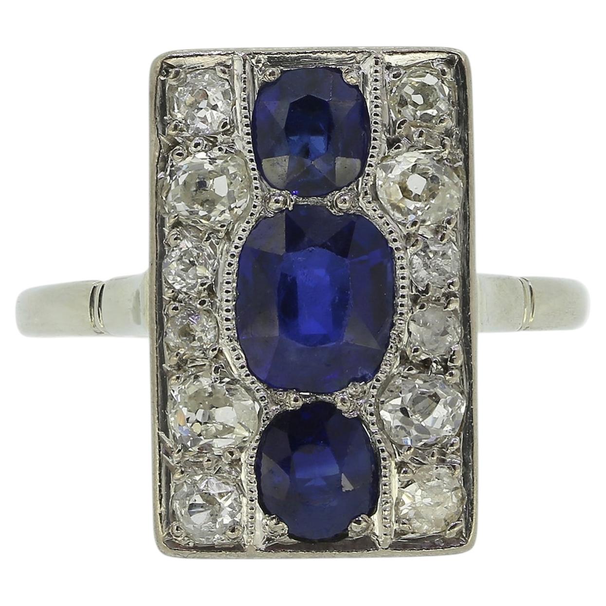 Art Deco Sapphire and Diamond Ring