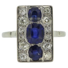 Art Deco Sapphire and Diamond Ring