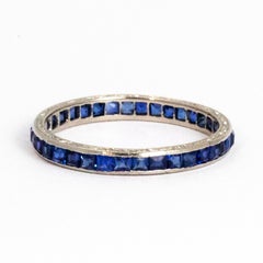 Art Deco Sapphire and Platinum Eternity Ring