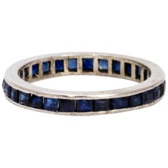 Antique Art Deco Sapphire and Platinum Eternity Ring