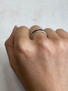 Art Deco Sapphire and Platinum Full Eternity Band