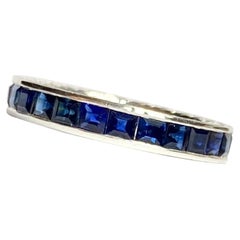 Antique Art Deco Sapphire and Platinum Full Eternity Band