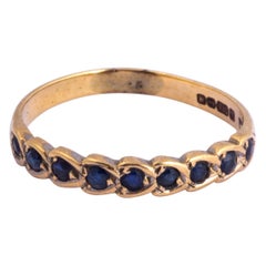 Antique Art Deco Sapphire and Platinum Half Eternity Band