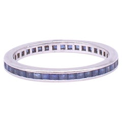 Art Deco Sapphire Eternity Band in White Gold