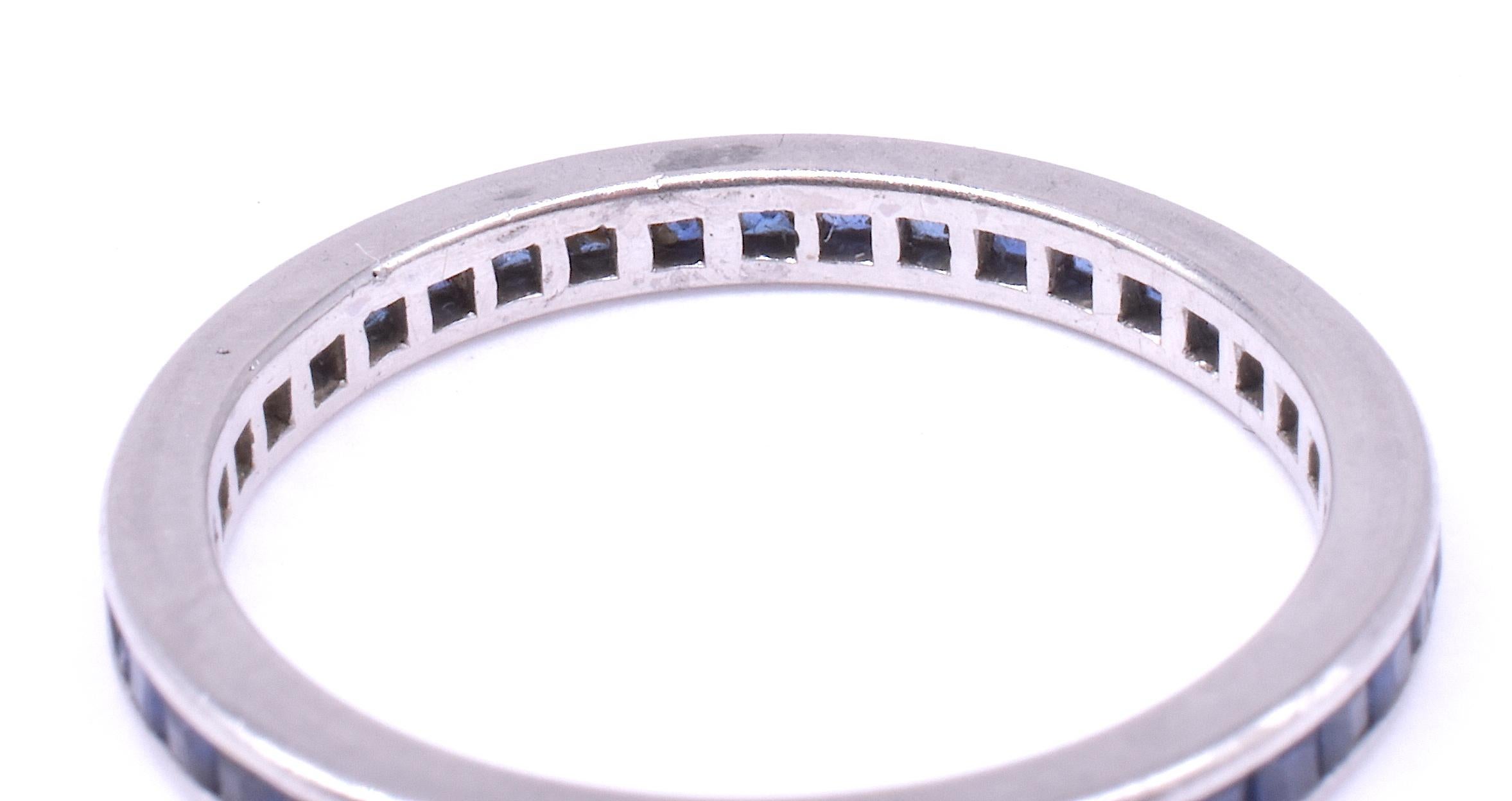 Art Deco Sapphire Eternity Band in White Gold 3