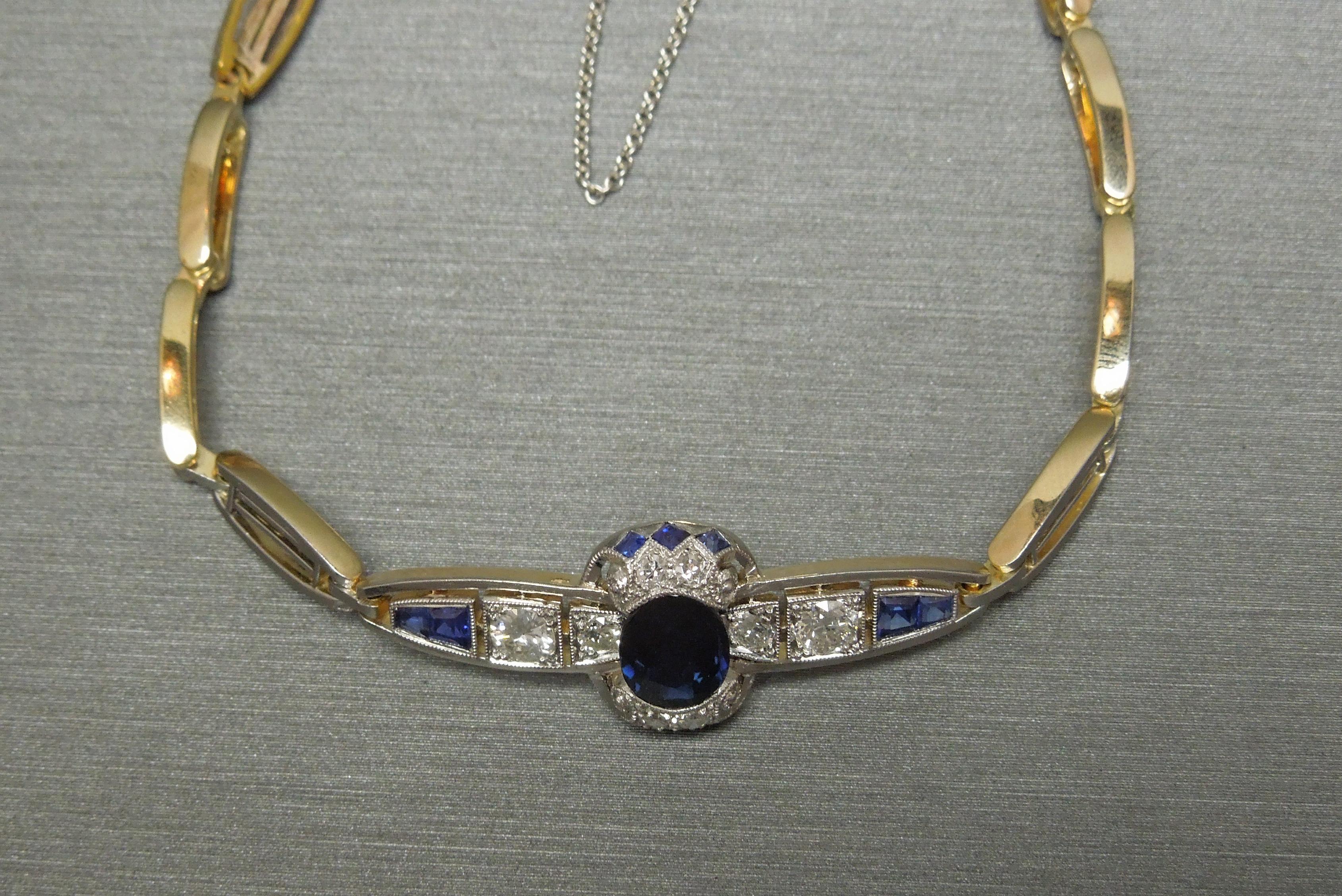 Art Deco Sapphire Bracelet For Sale 1