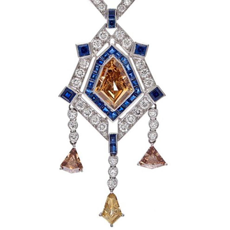 art deco sapphire pendant