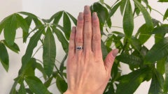 Art Deco Sapphire Diamond 14 Karat White Gold Ring