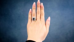 Art Deco Sapphire Diamond 14k Gold Platinum Ring