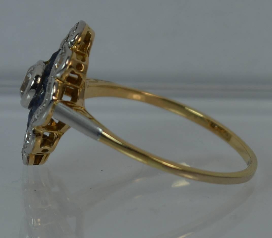  Sapphire and Diamond 18 Carat Gold Cluster Ring 4