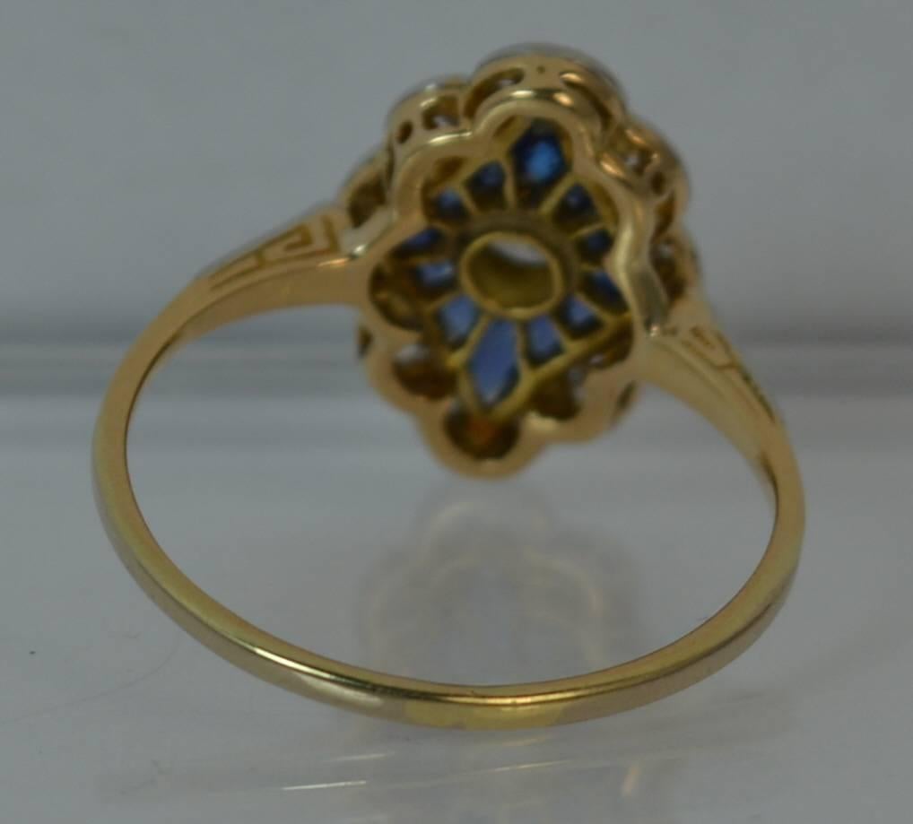  Sapphire and Diamond 18 Carat Gold Cluster Ring 5