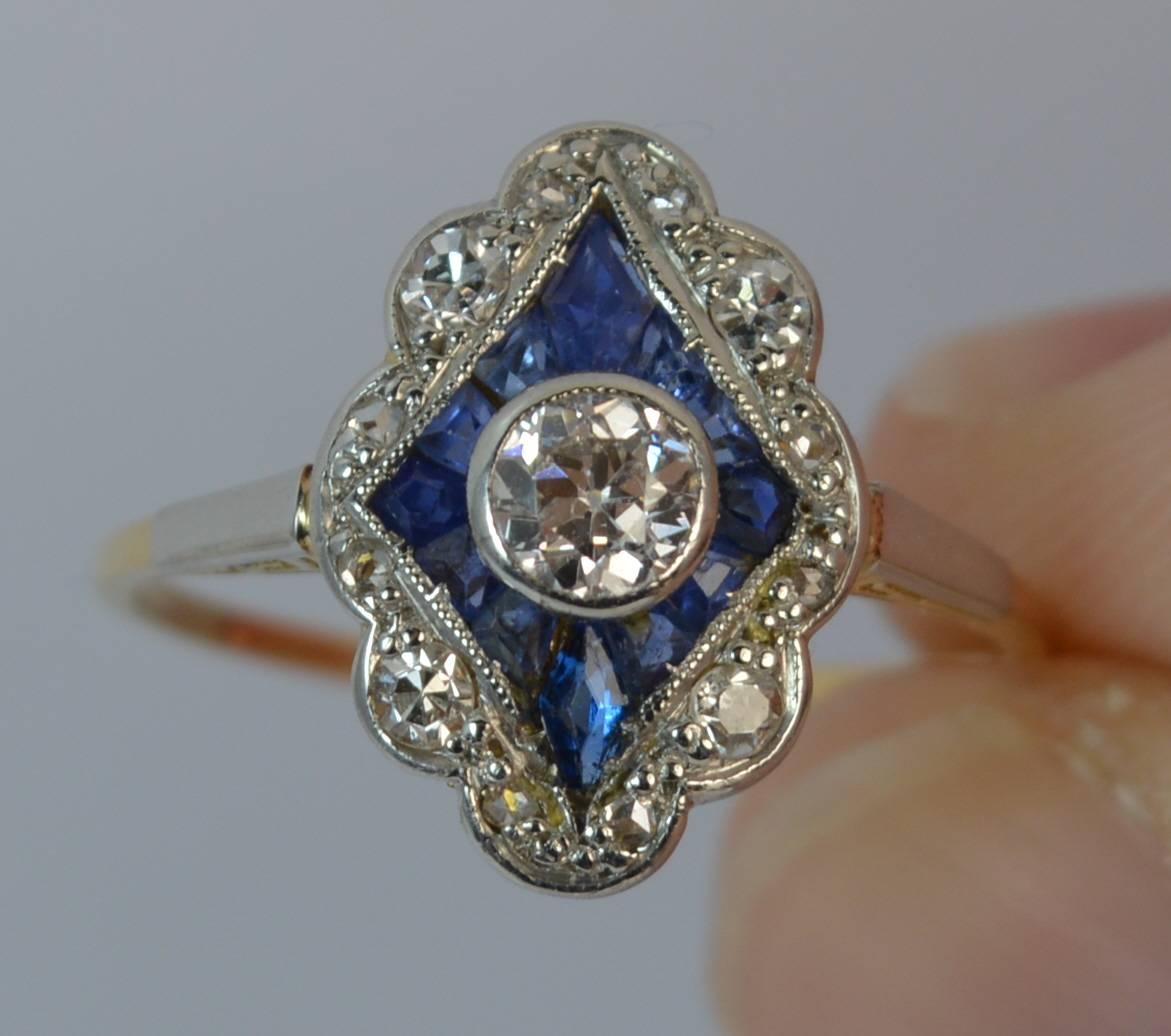  Sapphire and Diamond 18 Carat Gold Cluster Ring In Good Condition In St Helens, GB