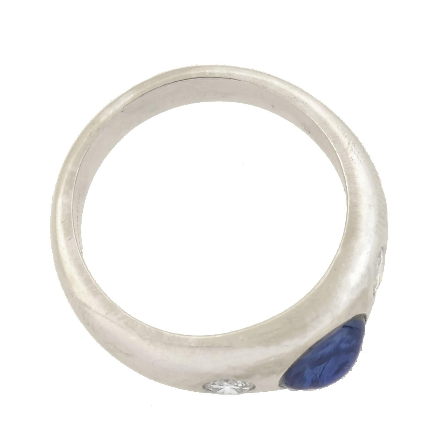 Women's Art Deco Sapphire Diamond 3-Stone Ring