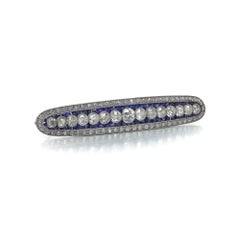 Art Deco Sapphire & Diamond Bar Brooch, Circa 1920s