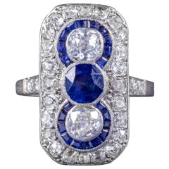 Art Deco Sapphire Diamond Cluster 18 Carat Gold, circa 1920 Ring Art Deco Sapphire Diamond Cluster 18 Carat Gold, circa 1920 Ring