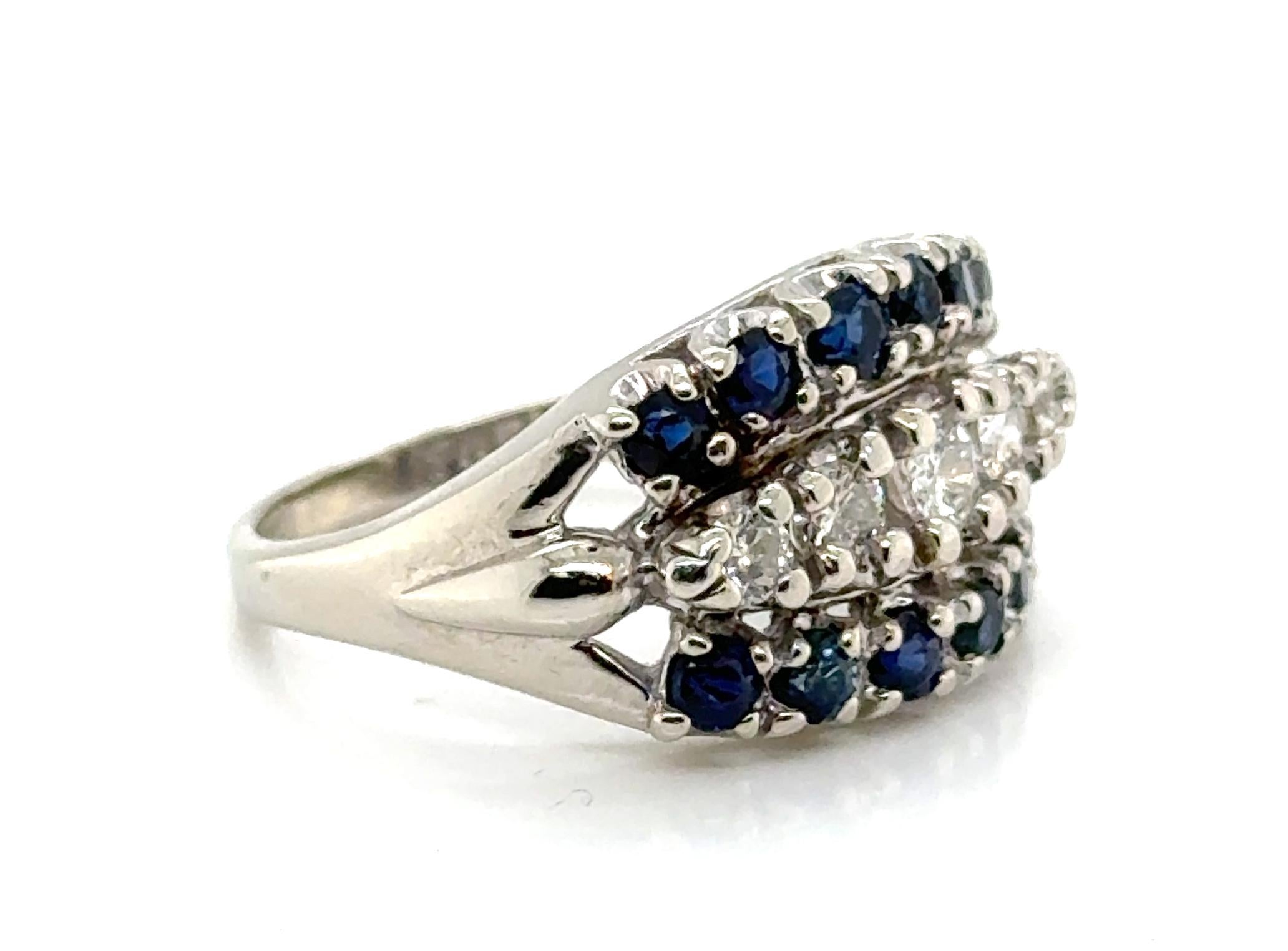 Genuine Original Art Deco Antique from 1930's Vintage Sapphire Diamond Cocktail Ring 1ct 14K


Featuring Brilliant Bold Natural Blue Sapphires and Round Brilliant Cut Diamonds

Clean and Clear Natural Mined Diamonds

100% Natural Sapphires & Mined