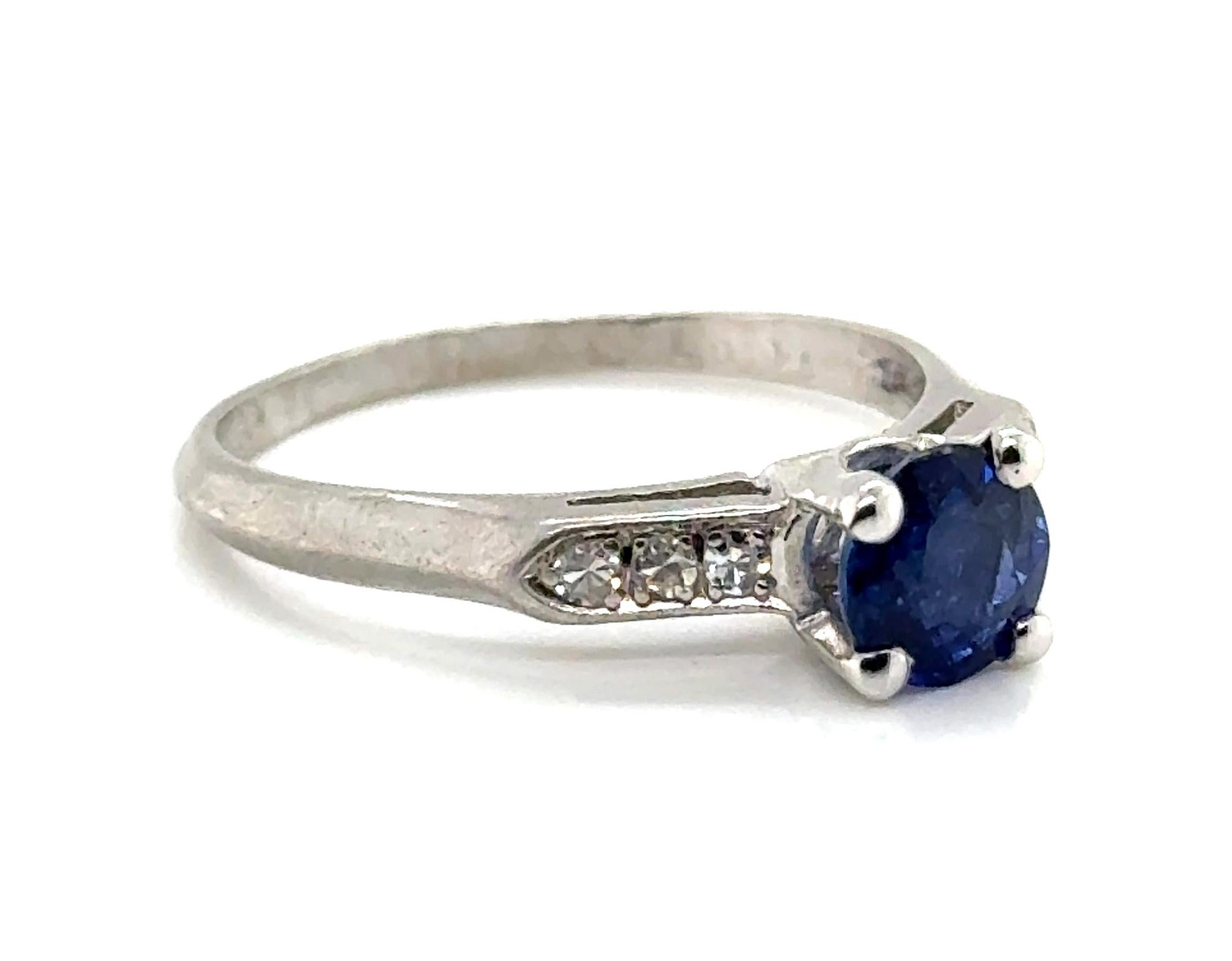 Genuine Original Art Deco Antique from 1930's-1940's Sapphire and Diamond Ring 1.12ct Vintage Platinum


Features a Genuine 1ct Natural Blue Round Sapphire at its Center

With its Unique Charm, this Ring Serves as a Perfect Alternative for an