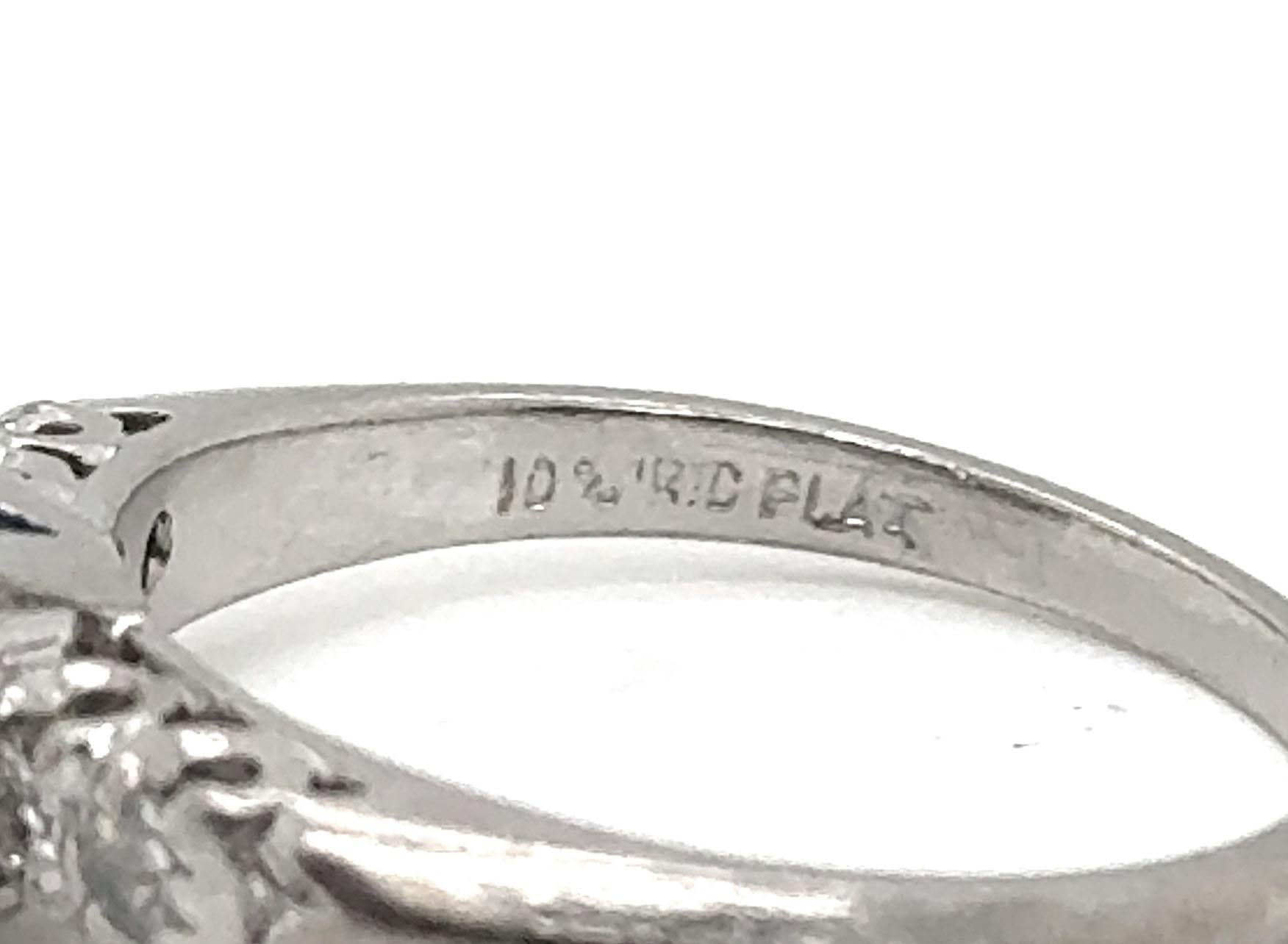 Women's Art Deco Sapphire Diamond Engagement Ring 1.12ct Original 1930's Antique Plat For Sale
