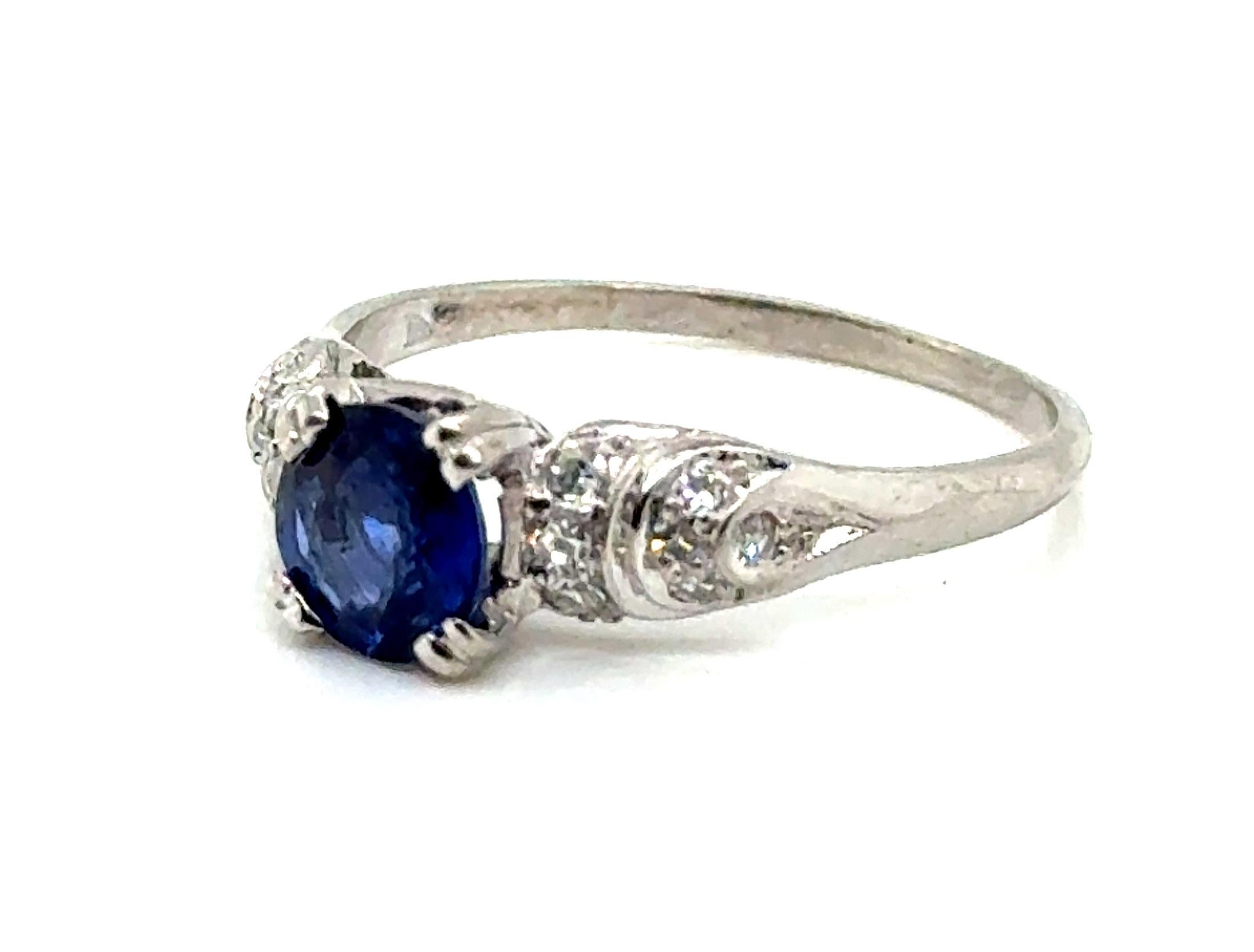 Art Déco Anello di fidanzamento Art Deco con zaffiro e diamante da 1,25 carati Originale del 1930 Dinhofer Bros A in vendita