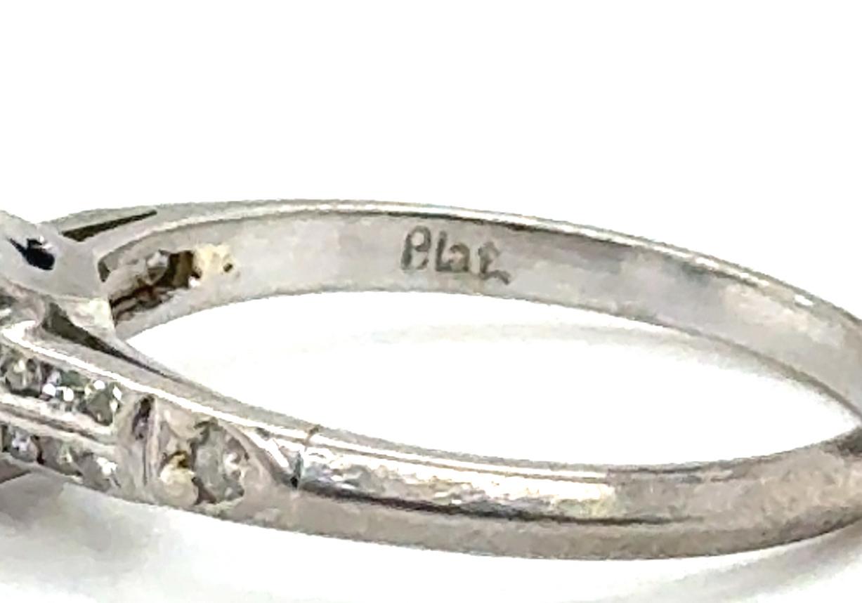 Art Deco Saphir Diamant Verlobungsring 1,30ct Antike Platin 1930er Jahre (Rundschliff) im Angebot