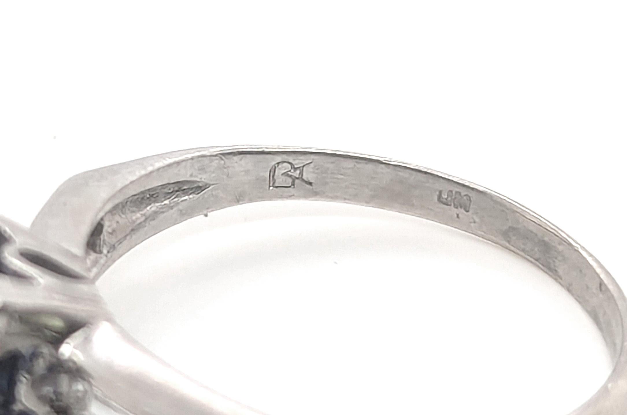 Art Decó Zafiro Diamante Anillo de Compromiso 1,37ct Platino Antiguo Años 1930 en Excelente estado para la venta en Dearborn, MI