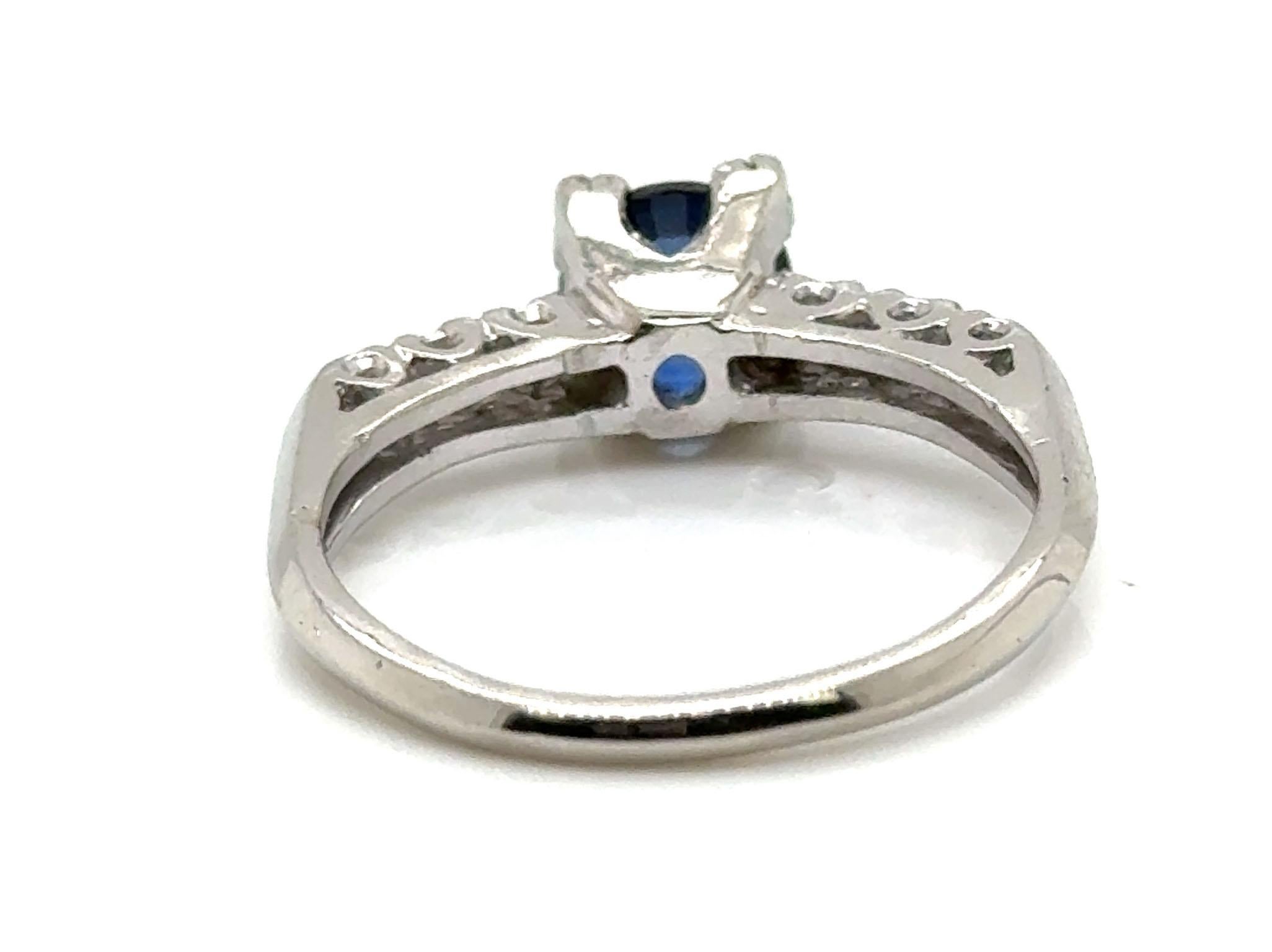 Women's Art Deco Sapphire Diamond Engagement Ring 1.40ct Original 1930s Antique Platinum For Sale