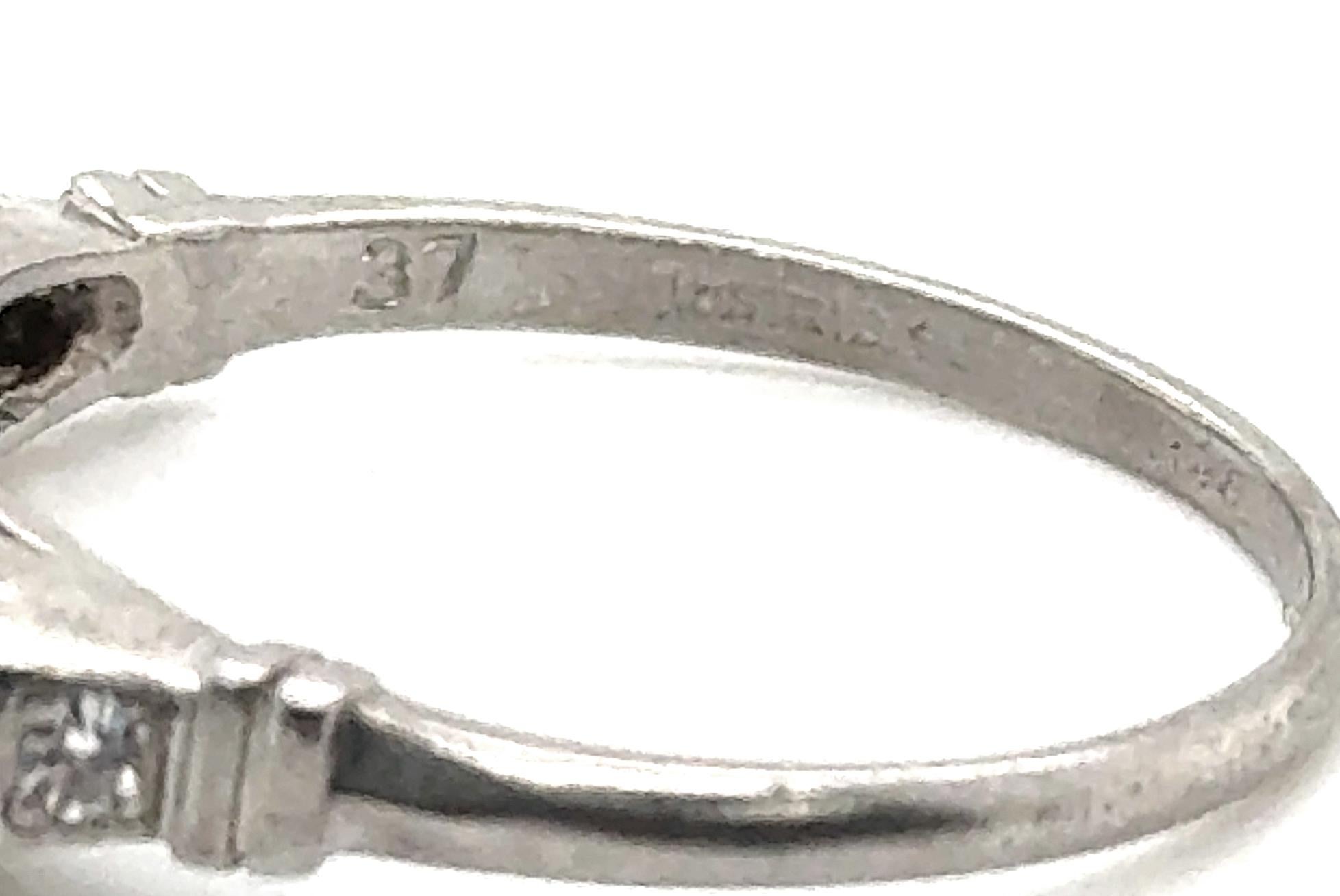 Art Deco Sapphire Diamond Engagement Ring 1.50ct Original 1920-1930 Antique Plat In Excellent Condition For Sale In Dearborn, MI