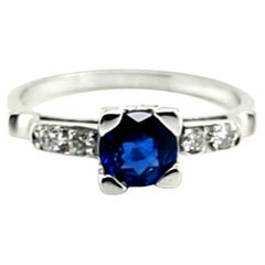 Art Deco Sapphire Diamond Engagement Ring 1ct Original 1920
s Antique Platinum