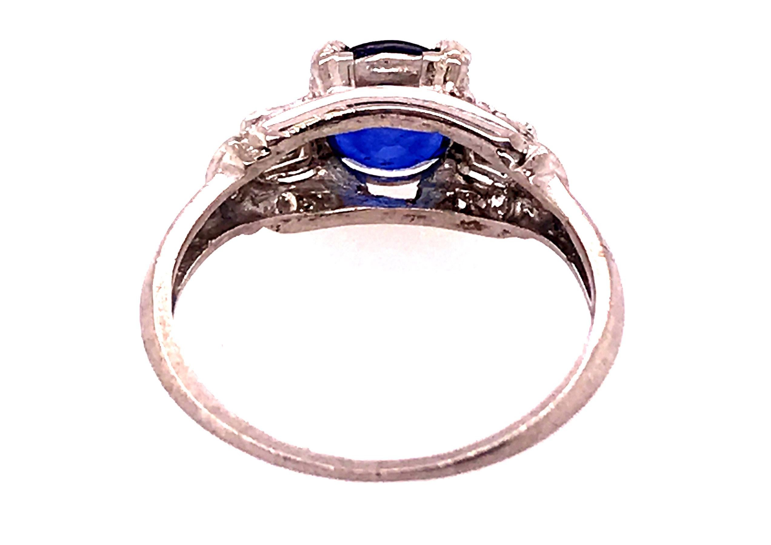 Women's Art Deco Sapphire Diamond Engagement Ring 2ct Platinum Original 1920s Antique