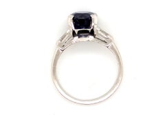 Art Deco Sapphire Diamond Engagement Ring 3.16ct Antique Platinum 1930's