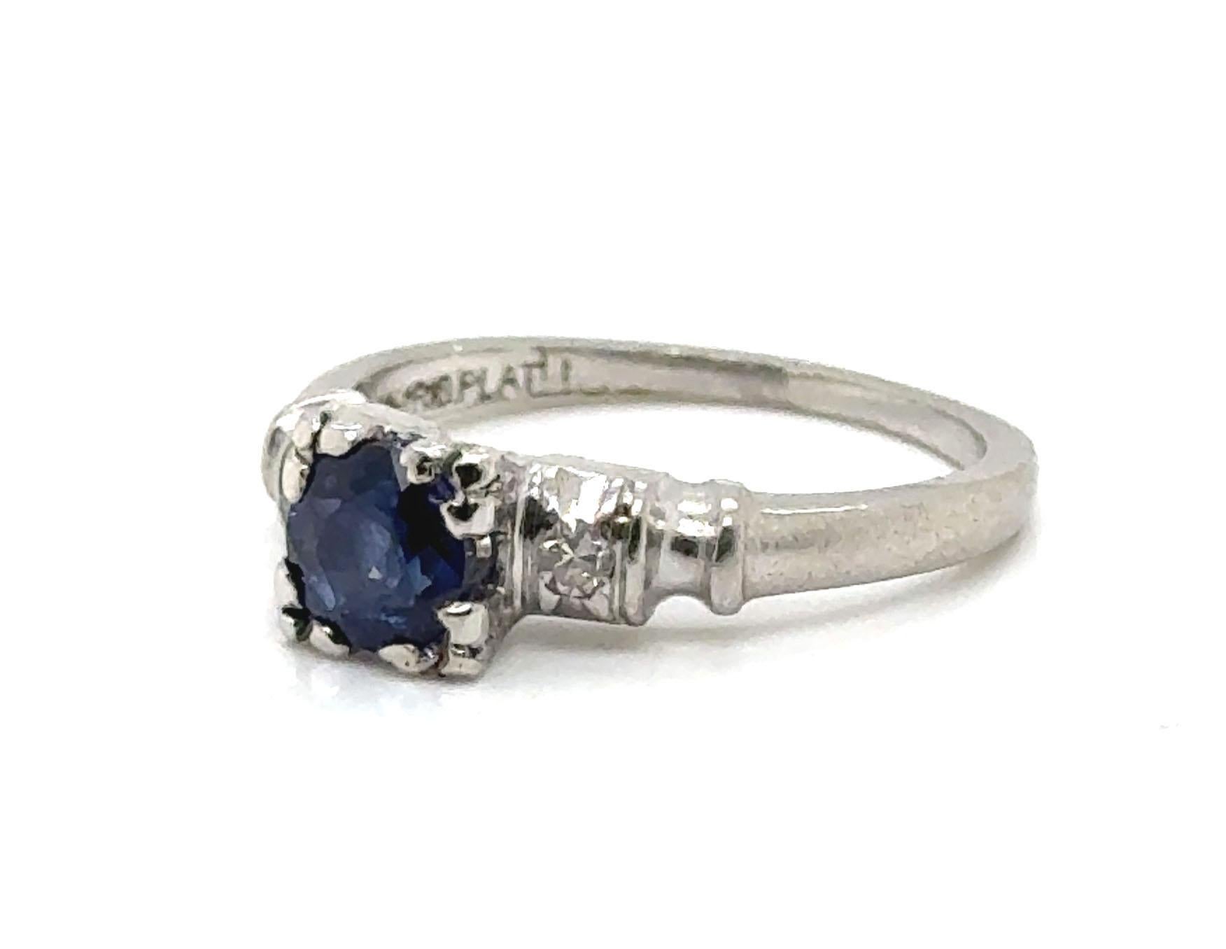 Genuine Original Art Deco Antique from 1930's-1940's Sapphire and Diamond Ring .67ct Vintage Platinum


Features a Genuine .63ct Natural Blue Round Sapphire at its Center

With its Unique Charm, this Ring Serves as a Perfect Alternative for an