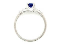 Art Deco Sapphire Diamond Engagement Ring .88ct Original Early 1930's Platinum