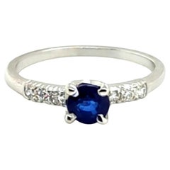 Art Deco Sapphire Diamond Engagement Ring .88ct Original Early 1930's Antique Pl
